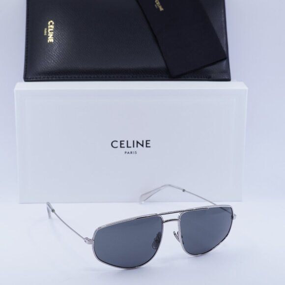 Celine CL40083U 16A Aviator Sunglasses – Palladium/Smoke - Picture 1 of 11